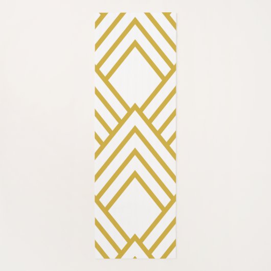Abstracte geometrie, wit en goud yogamat (Achterkant)