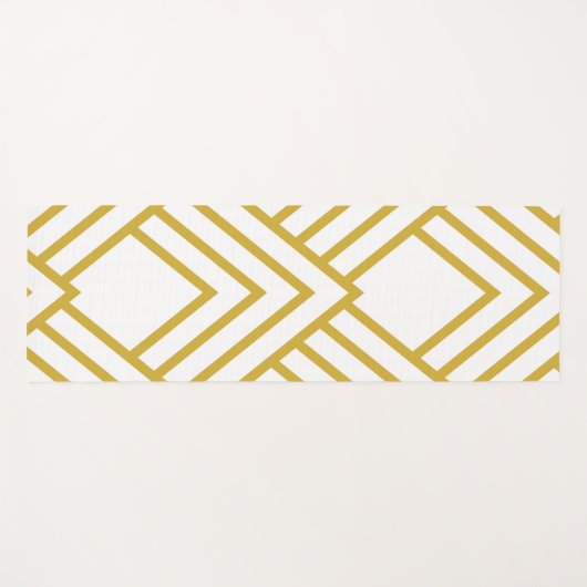 Abstracte geometrie, wit en goud yogamat (Voorkant (horizontaal))