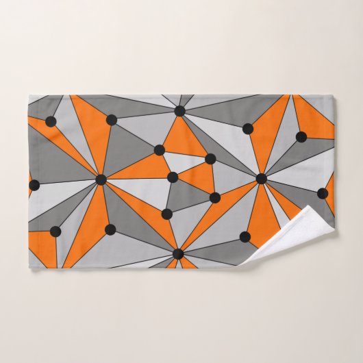 Abstracte geometrisch patroon - grijs en oranje. handdoek (Handdoek)
