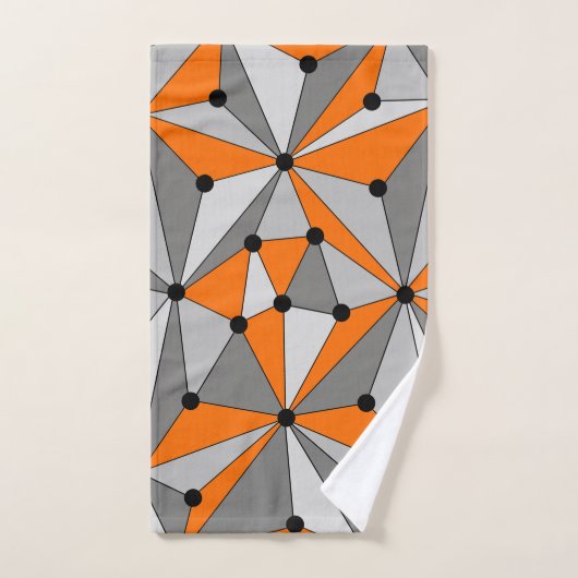 Abstracte geometrisch patroon - grijs en oranje. handdoek (Handdoek)