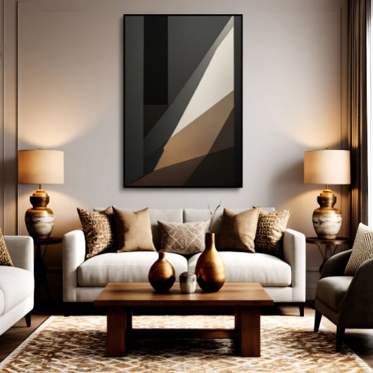 Abstracte geometrische aardetinten canvas afdruk