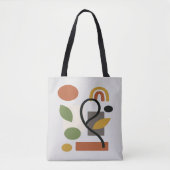 Abstracte Geometrische Aardtinten Tote Bag (Voorkant)