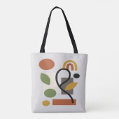 Abstracte Geometrische Aardtinten Tote Bag (Achterkant)