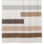 Abstracte Geometrische aardtonen stripes Art Patte Douchegordijn (Voorkant)
