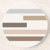 Abstracte Geometrische aardtonen stripes Art Patte Zandsteen Onderzetter (Voorkant)