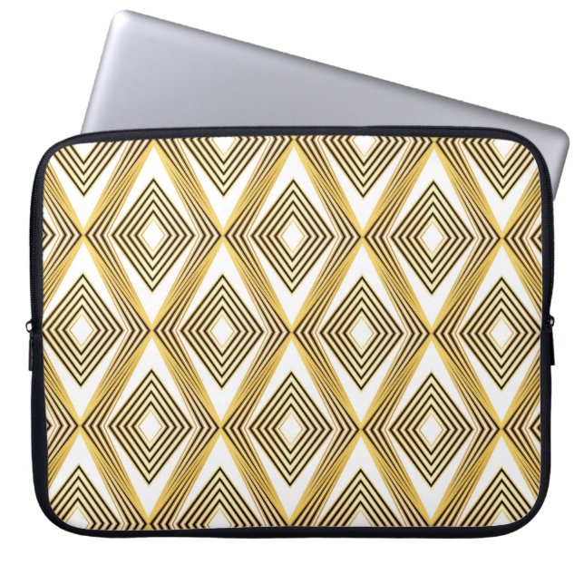Abstracte geometrische achtergrond art deco laptop sleeve (Voorkant)