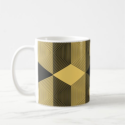 Abstracte geometrische achtergrond. Hexagonal mesh Koffiemok (Links)
