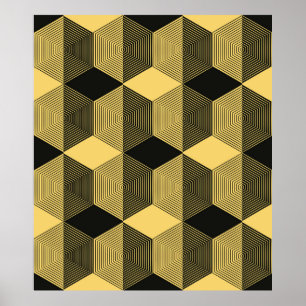Abstracte geometrische achtergrond. Hexagonal mesh Poster