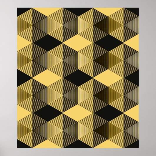 Abstracte geometrische achtergrond. Hexagonal mesh Poster (Voorkant)