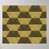 Abstracte geometrische achtergrond. Hexagonal mesh Poster (Voorkant)