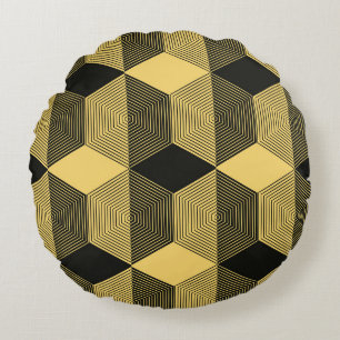Abstracte geometrische achtergrond. Hexagonal mesh Rond Kussen