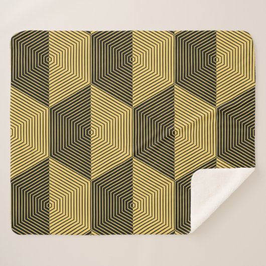 Abstracte geometrische achtergrond. Hexagonal mesh Sherpa Deken (Voorkant (horizontaal))