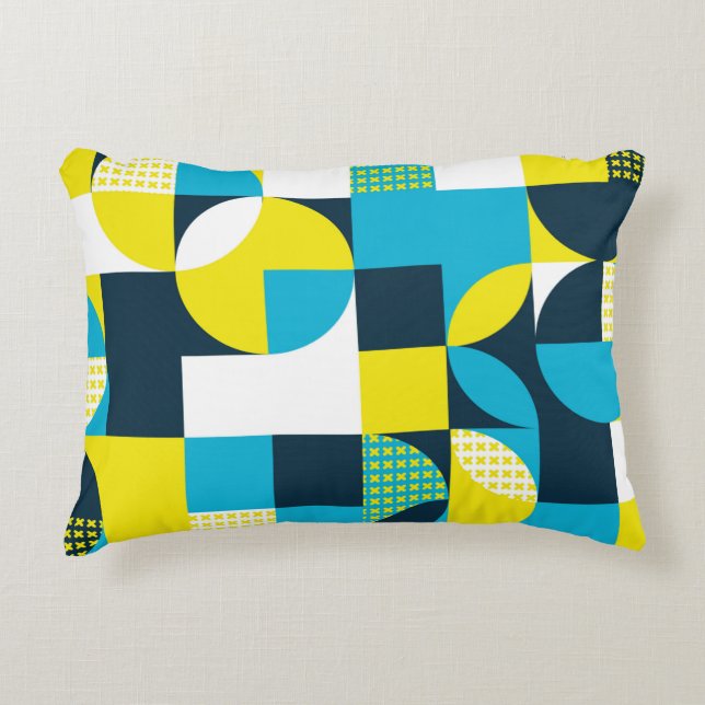 Abstracte geometrische achtergrond met vierkanten, accent kussen (Voorkant)