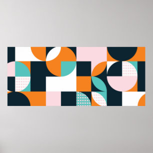 Abstracte geometrische achtergrond met vierkanten, poster