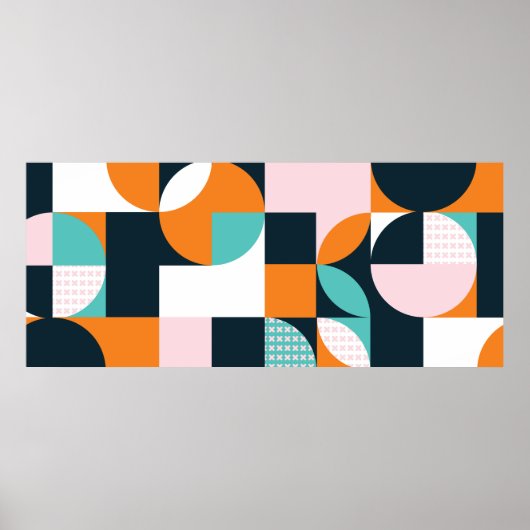 Abstracte geometrische achtergrond met vierkanten, poster (Voorkant)