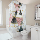 Abstracte geometrische achtergrond. Moderne marmer Douchegordijn (In situ)