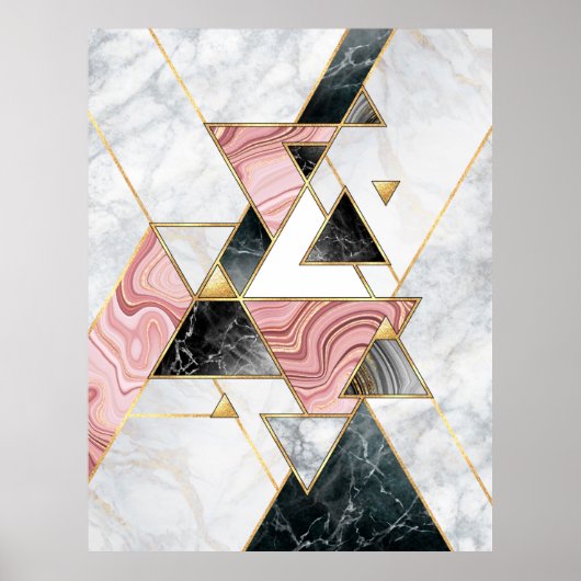 Abstracte geometrische achtergrond. Moderne marmer Poster (Voorkant)