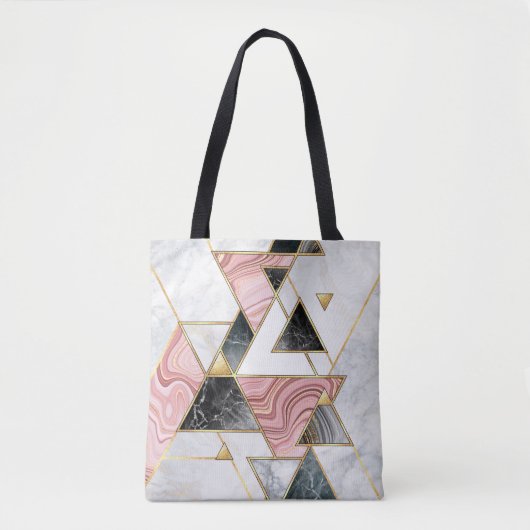 Abstracte geometrische achtergrond. Moderne marmer Tote Bag (Voorkant)