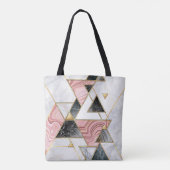 Abstracte geometrische achtergrond. Moderne marmer Tote Bag (Achterkant)