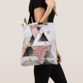 Abstracte geometrische achtergrond. Moderne marmer Tote Bag (Dichtbij)