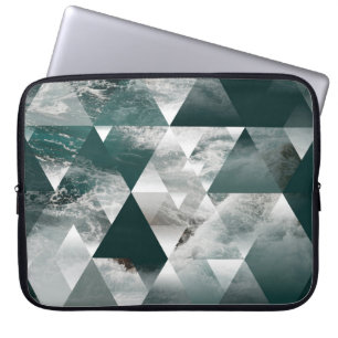 abstracte geometrische achtergrond van het zee met laptop sleeve