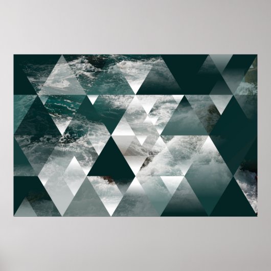 abstracte geometrische achtergrond van het zee met poster (Voorkant)
