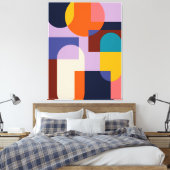 Abstracte geometrische achtergrondcirkel canvas afdruk (Insitu (Slaapkamer))