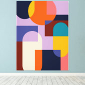 Abstracte geometrische achtergrondcirkel canvas afdruk (Insitu (Houten vloer))