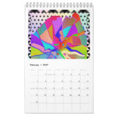 Abstracte geometrische agenda kalender (Feb 2027)