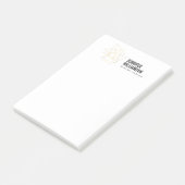 Abstracte Geometrische Architecturale Logo Wit/Gou Post-it® Notes (Schuin)