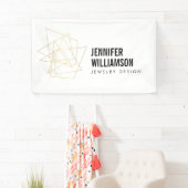 Abstracte Geometrische Architecturale Logo Wit/Gou Spandoek (Insitu)