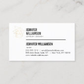 Abstracte Geometrische Architecturale Logo Wit/Gou Visitekaartje (Achterkant)