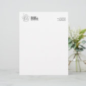 Abstracte Geometrische Architecturale Logo Wit/Zwa Briefhoofd (Staand voorkant)