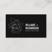 Abstracte Geometrische Architecturale Logo Zwart/W Visitekaartje (Voorkant)