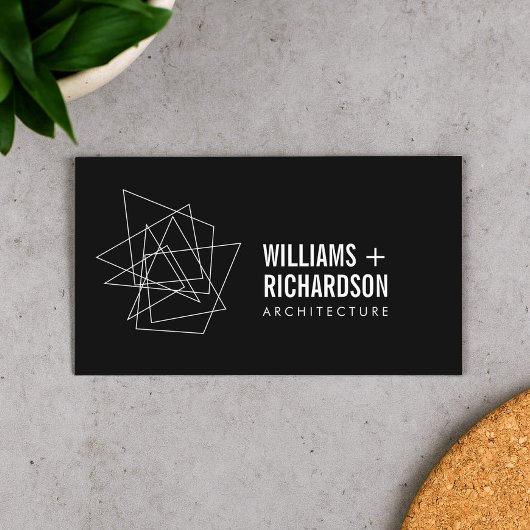 Abstracte Geometrische Architecturale Logo Zwart/W Visitekaartje