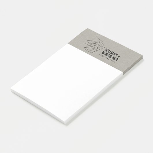 Abstracte geometrische architectuur Logo Linen/zwa Post-it® Notes (Schuin)