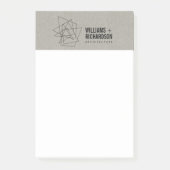 Abstracte geometrische architectuur Logo Linen/zwa Post-it® Notes (Voorkant)