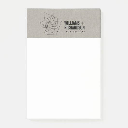 Abstracte geometrische architectuur Logo Linen/zwa Post-it® Notes (Voorkant)
