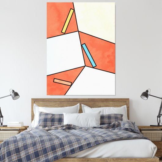 Abstracte geometrische art. 10, Illustratieminimum Canvas Afdruk (Insitu (Slaapkamer))