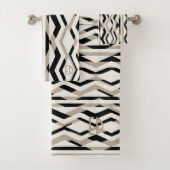 Abstracte Geometrische Art Deco Badhanddoek Set Bad Handdoek (Insitu)