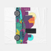 Abstracte geometrische auto illustratie fleece deken (Voorkant (Horizontaal))