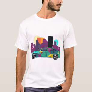 Abstracte Geometrische Auto Illustratie T-shirt