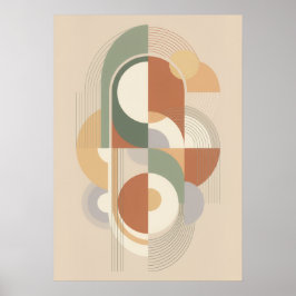 Abstracte geometrische Bauhaus-kunstprint | Midden Poster