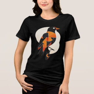 Abstracte geometrische Bauhaus vogel mid-century m Tri-Blend Shirt