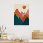 : Abstracte Geometrische Berg Minimalistische Boho Poster (Keuken)