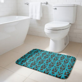 Abstracte geometrische blauwe bloem badmat