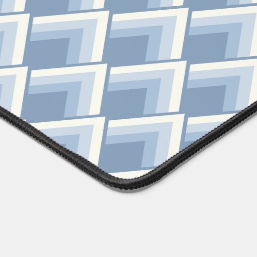 Abstracte geometrische, blauwe en gebroken witte o bureaumat (Hoek)