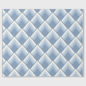 Abstracte geometrische, blauwe en gebroken witte o cadeaupapier (Vlak)