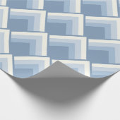 Abstracte geometrische, blauwe en gebroken witte o cadeaupapier (Hoek)