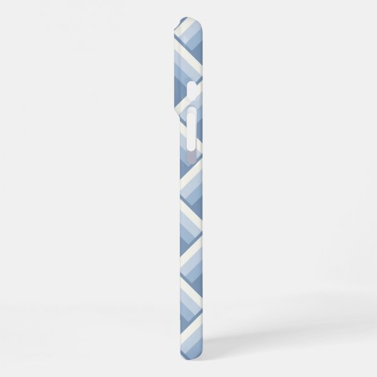 Abstracte geometrische, blauwe en off white 2 iPho iPhone Hoesje (Linkerkant)